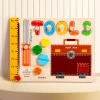 cpc ce Early Education Wooden children's picture board, hand-held tool, puzzle busy board, three-dimensional intelligence enlightenment play county Specification image